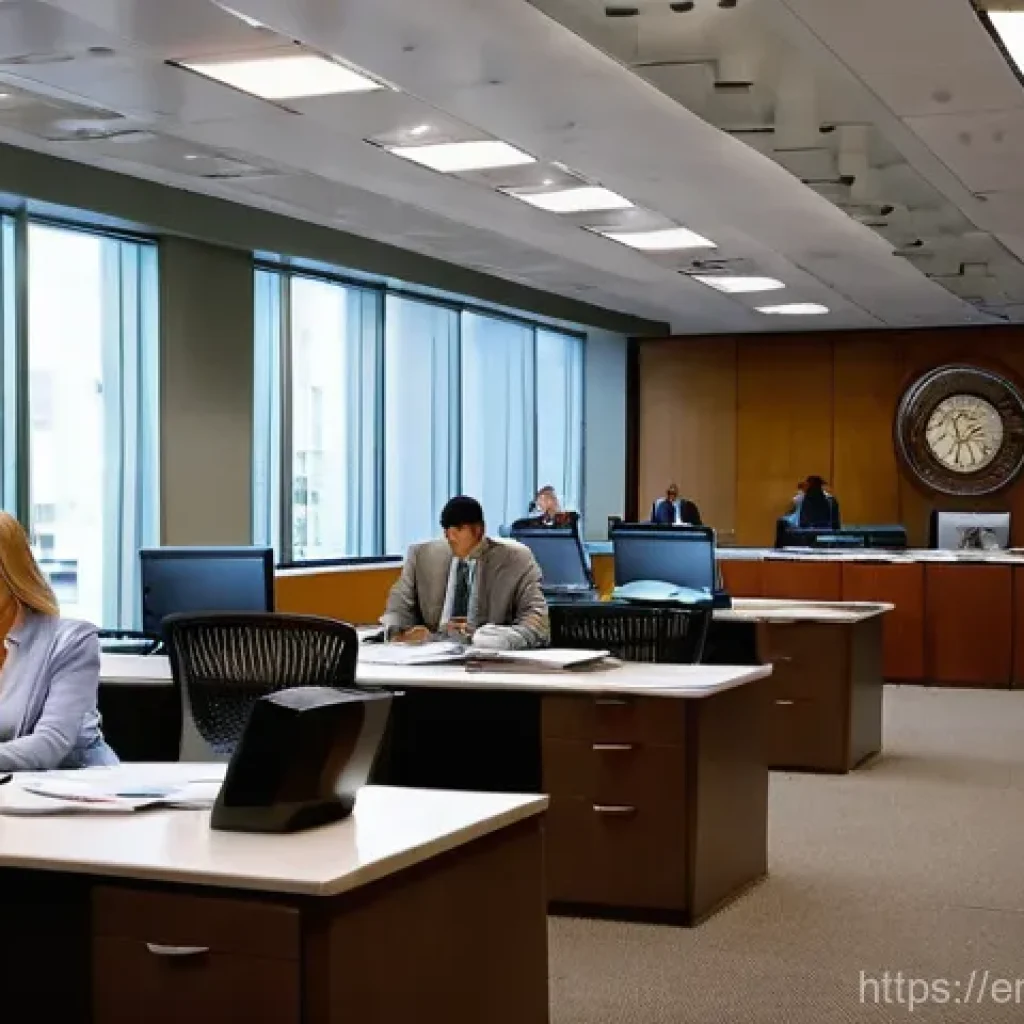 지방공무원 법정근로시간과 초과근무 - **Prompt:** A diverse group of dedicated administrative public servants working late at City Hall. T...