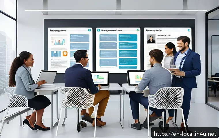 지방공무원 신규 채용 경쟁률 변화 - A modern local government recruitment office scene showing a diverse group of professional candidate...