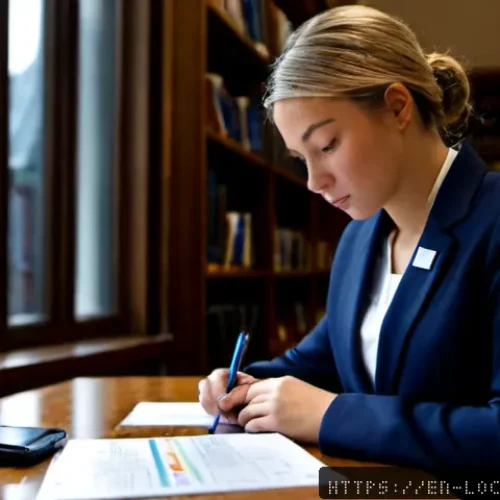 지방공무원 재직 중 자격증 도전 사례 - Photorealistic evening scene of a dedicated local government employee studying for a professional ce...